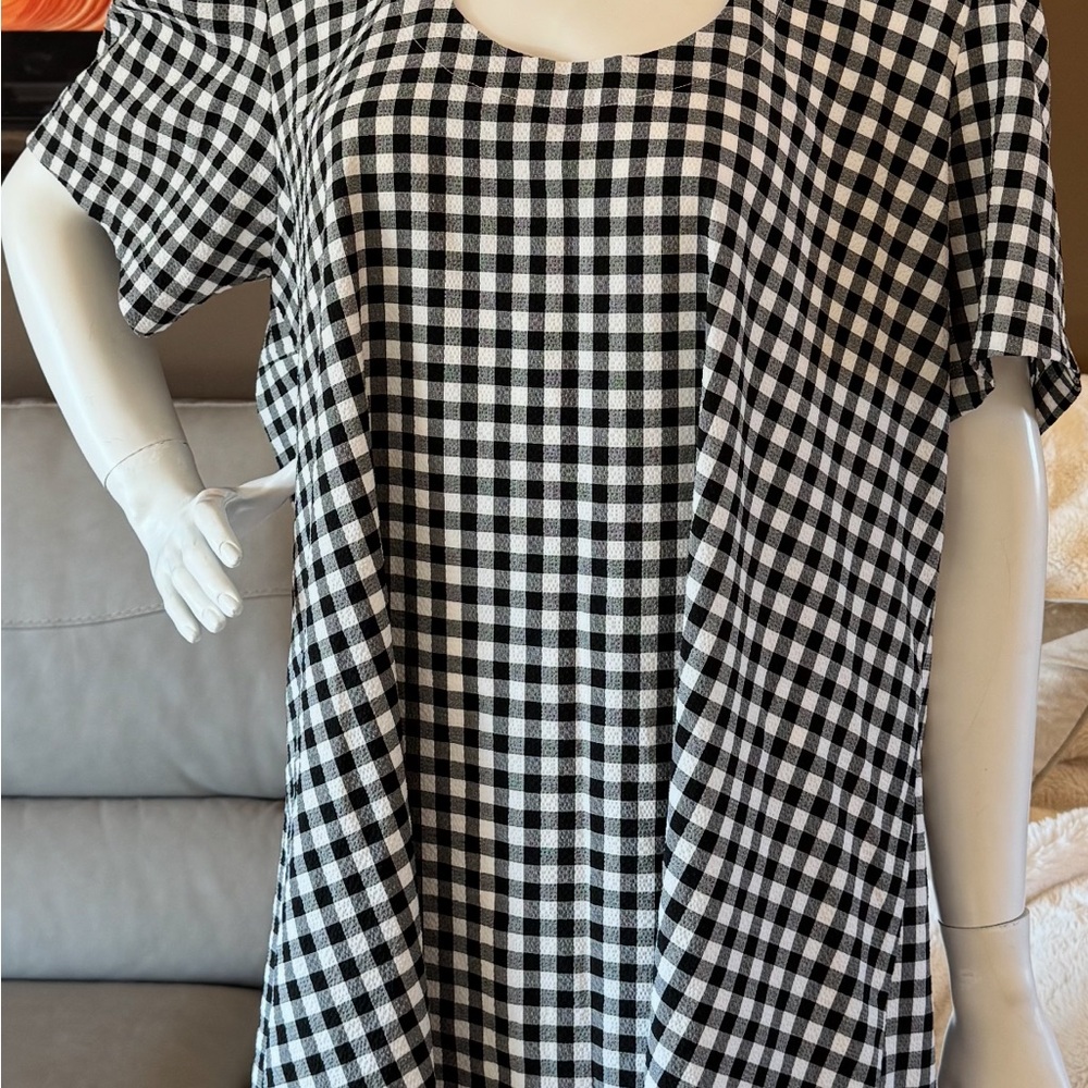Reitmans-2X Black and White Checkered Women's Dress